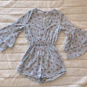 Sky Blue floral romper